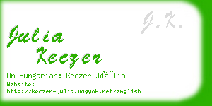 julia keczer business card